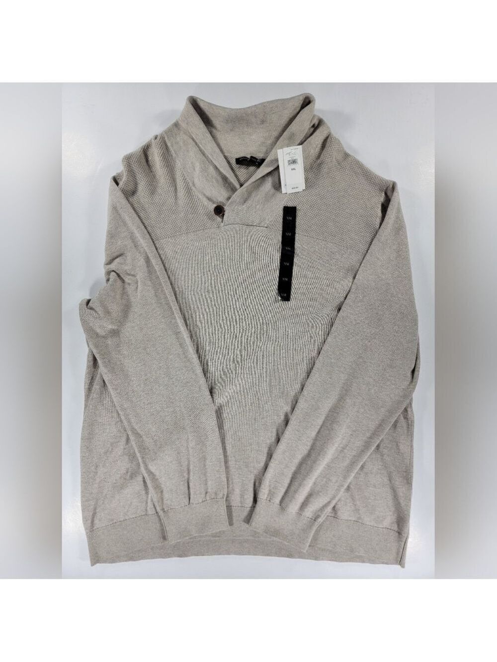 NEW Banana Republic Sweater Mens XXL 2XL Beige Cotton Shawl Knit Pullover NWT